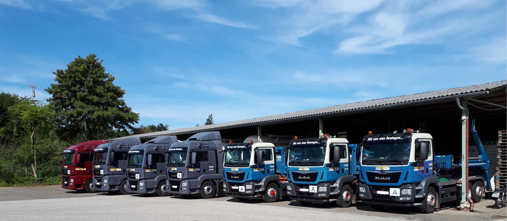 Fuhrpark von Containerdienst von Pein GmbH & Co. KG mit sechs Transportfahrzeugen